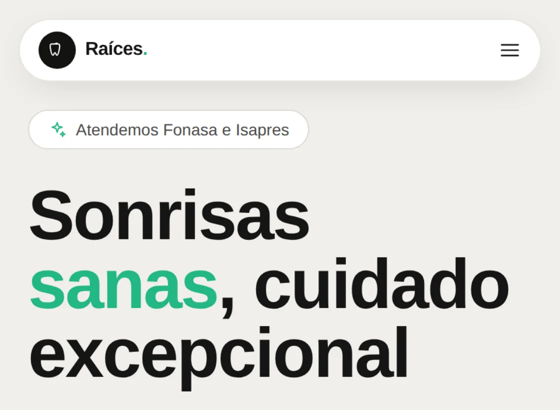 Sitio real de Clínica Dental Raíces